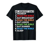 Mi día Lea la Biblia Estudie la Palabra de Dios Mamá Papá Iglesia Camiseta gráfica económica