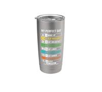 Mi Día Perfecto Jugar Videojuegos Divertido Jugador Vaso térmico de acero inoxidable de doble pared