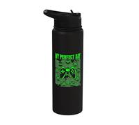 Mi Día Perfecto Videojuegos Comida Dormir Stainless Steel Insulated Water Bottle