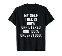 mi diálogo Interno es 100 sin filtrar y 100 entendido Bold Camiseta gráfica económica, Hombre, Negro, L