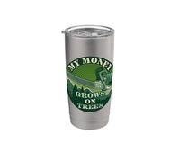 Mi dinero crece en árboles leñador trepador Vaso térmico de acero inoxidable de doble pared