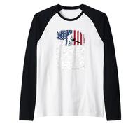 Mi dinero crece en los árboles Arborista de la bandera estadounidense Camiseta Manga Raglan