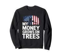 Mi dinero crece en los árboles Arborista de la bandera estadounidense Sudadera