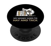 Mi Dinero Va A Heno Y Tack Ecuestre Mamá PopSockets PopGrip Adhesivo