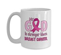Mi Dios Es Más Fuerte Concientización Sobre El Cáncer De Mama Taza Con Asa Tazas De Cerámica Elegante Tazas De Desayuno Para Oficina Espresso Cacao 330Ml