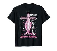 Mi Dios Es Más Fuerte Que El Cáncer De Mama Pink Cross Christian Camiseta