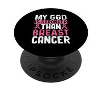 Mi Dios es más Fuerte Que el cáncer de Mama PopSockets PopGrip Adhesivo