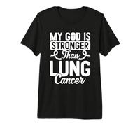 Mi Dios es más Fuerte Que el Guerrero de concientización sobre el cáncer de pulmón Camiseta Premium