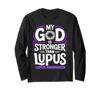 Mi Dios es más Fuerte Que el Lupus Cinta púrpura Concientización sobre el Lupus Manga Larga