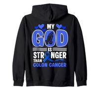 Mi Dios es más Fuerte Que el Mes del Cáncer de Colon Apoyo de Concienti Sudadera con Capucha