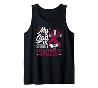 Mi Dios es más Fuerte Que la Conciencia del mieloma múltiple Christian Camiseta sin Mangas