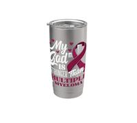 Mi Dios es más fuerte que la conciencia del mieloma múltiple Christian Vaso térmico de acero inoxidable de doble pared