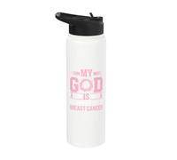Mi Dios es más fuerte que la conciencia sobre el cáncer de mama Christian Stainless Steel Insulated Water Bottle