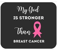 Mi Dios Es Más Fuerte Que La Concientización sobre El Cáncer De Mama Alfombrilla De Escritorio Antideslizante Mouse Pad Agradable Mousepad para Oficina Hogar Ordenador 25X30Cm