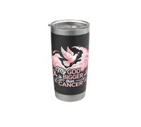 Mi Dios Es Más Grande Que El Cáncer Fe Esperanza Paloma Vaso térmico de acero inoxidable de doble pared