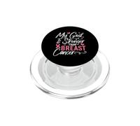 Mi Dios más Fuerte Que la Conciencia sobre el cáncer de Mama PopSockets PopGrip para MagSafe