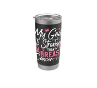 Mi Dios más fuerte que la conciencia sobre el cáncer de mama Vaso térmico de acero inoxidable de doble pared