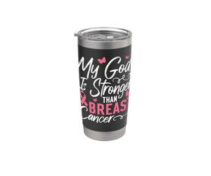 Mi Dios más fuerte que la conciencia sobre el cáncer de mama Vaso térmico de acero inoxidable de doble pared