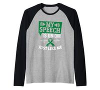 Mi Discurso Es Único: Conciencia De La Tartamudez Camiseta Manga Raglan
