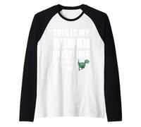 Mi Disfraz Humano, Soy Realmente un Dinosaurio T-Rex para niños de Halloween Camiseta Manga Raglan