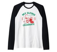 Mi Elfo ha Terminado el Tiempo para Celebrar Camiseta Manga Raglan