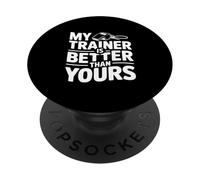 Mi Entrenador es Mejor Que el tuyo Humor Motivacional en el Gimnasio PopSockets PopGrip Adhesivo
