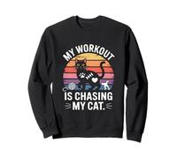 Mi Entrenamiento está Persiguiendo a mi Gato Humor Retro Sudadera