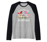 Mi Equipo de Bebidas Tiene un Problema de Golf Divertidos gnomos de Golf Camiseta Manga Raglan