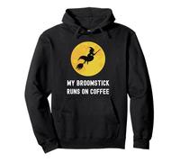 Mi Escoba se Ejecuta en café Volando Bruja Amante de la cafeína Sudadera con Capucha