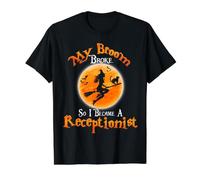 Mi Escoba se rompió, así Que me convertí en un Disfraz de Camiseta gráfica económica, Hombre, Negro, XL