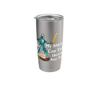 Mi espada puede acabar con cualquier enemigo Medieval Jousting Ren Faire Vaso térmico de acero inoxidable de doble pared