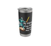 Mi espada puede acabar con cualquier enemigo Medieval Jousting Ren Faire Vaso térmico de acero inoxidable de doble pared
