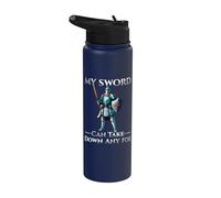 Mi espada puede acabar con cualquier enemigo Medieval Ren Faire Jousting Stainless Steel Insulated Water Bottle