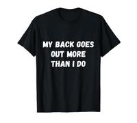Mi Espalda Sale más de lo Que Hago Funny Old Person Diciendo Camiseta gráfica económica, Hombre, Negro, S
