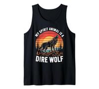 Mi espíritu Animal es un Terrible Lobo, Puesta de Sol Retro Camiseta sin Mangas