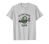 Mi espíritu Perezoso Animal: Lindo día Perezoso Amante de la Naturaleza Camiseta, Hombre, Plata, XXL