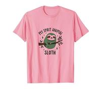 Mi espíritu Perezoso Animal: Lindo día Perezoso Amante de la Naturaleza Camiseta, Hombre, Rosado, L