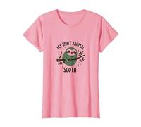 Mi espíritu Perezoso Animal: Lindo día Perezoso Amante de la Naturaleza Camiseta, Mujer, Rosado, L