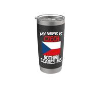 Mi esposa es checa nada me asusta divertido marido Vaso térmico de acero inoxidable de doble pared