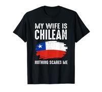 Mi esposa es chilena bandera del orgullo de Chile raíces del patrimonio orgulloso Camiseta