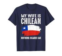 Mi Esposa es chilena Bandera del Orgullo de Chile raíces del Patrimonio Orgulloso Camiseta, Hombre, Azul Marino, 6XL