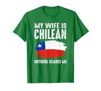 Mi Esposa es chilena Bandera del Orgullo de Chile raíces del Patrimonio Orgulloso Camiseta, Hombre, Verde Kelly, XXL