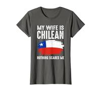 Mi Esposa es chilena Bandera del Orgullo de Chile raíces del Patrimonio Orgulloso Camiseta, Mujer, Asfalto, S