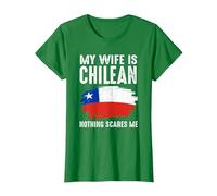 Mi Esposa es chilena Bandera del Orgullo de Chile raíces del Patrimonio Orgulloso Camiseta, Mujer, Verde Kelly, XXL