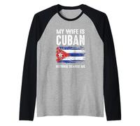 Mi Esposa Es Cubana Nada Asustarme Vintage Freedom Free Cuba Camiseta Manga Raglan