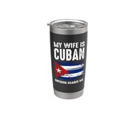 Mi Esposa Es Cubana Nada Asustarme Vintage Freedom Free Cuba Vaso térmico de acero inoxidable de doble pared