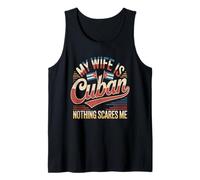 Mi Esposa es Cubana, Nada me Asusta, Bandera, Retro, Marido Camiseta sin Mangas