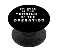 Mi Esposa es el cónyuge Divertido Cerebro PopSockets PopGrip Adhesivo