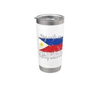 Mi esposa es filipina nada me asusta Filipinas Divertido Vaso térmico de acero inoxidable de doble pared