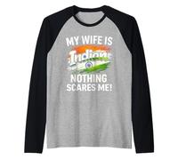 Mi Esposa es India Nada me Asusta Camiseta Manga Raglan